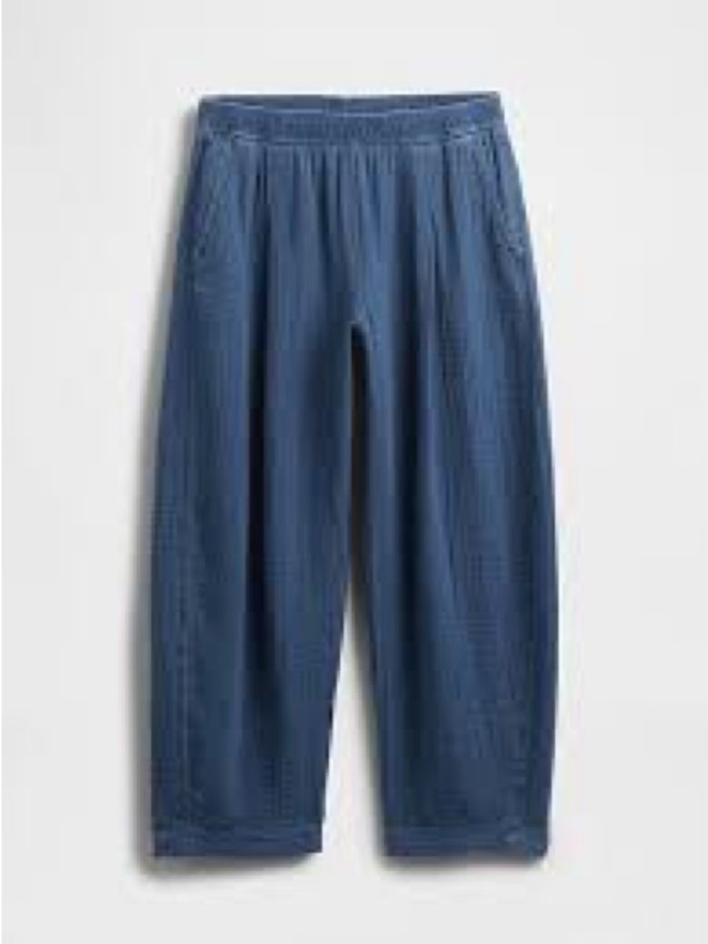 Gap Cotton Gauze Denim Easy pull on wide leg Barrel Pants SOFT Pockets NWT XL